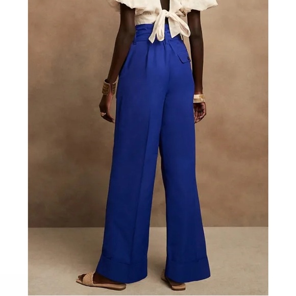 Banana Republic Wide-Leg Paperbag Pant in Voltage Blue Size 6 - Picture 2 of 14